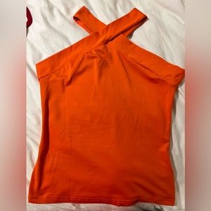 Women's Solid Criss Cross Halter Top